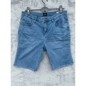 Lee Women's Denim Bermuda Shorts, Raw Hem,‎ Casual Summer Style, Comfort - 14M